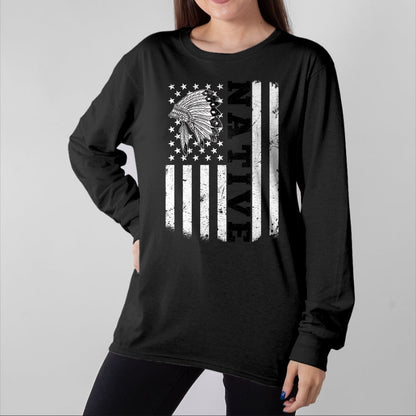 Native American T-Shirts, Vintage Native American Unisex T-Shirt/Hoodie/Sweatshirt HLT00 - Native American Flag for Native Americans Orange Day
