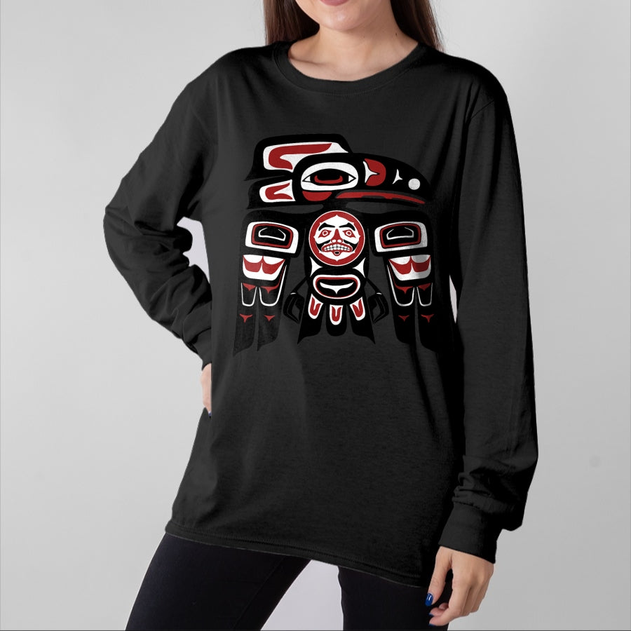 Native American T-Shirts, Vintage Native American Unisex T-Shirt/Hoodie/Sweatshirt HLT00 - Haida Tlingit Raven Totem Native American Indigenous Pride