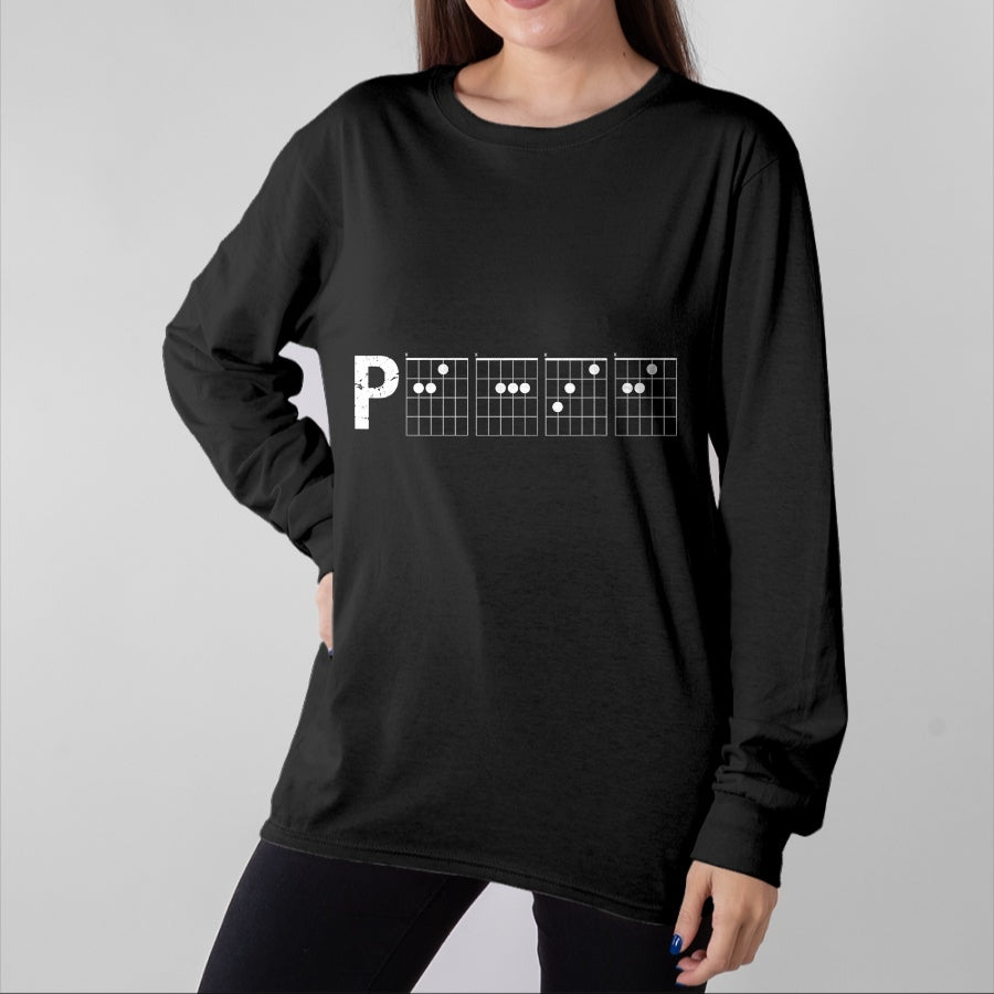 Guitar Lover Shirt, Funny Guitar UnisexT-Shirt/Hoodie/Sweatshirt HLT00 - Guitar Chord Shirt Tab Funny Peace Word Made of Chords T-Shirt