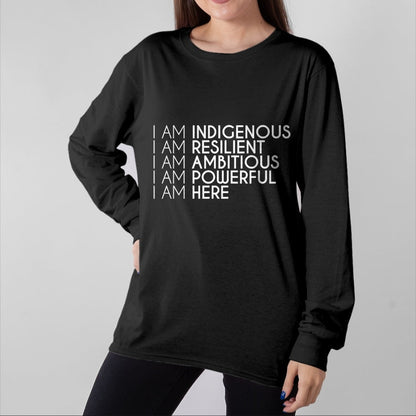 Native American T-Shirts, Vintage Native American Unisex T-Shirt/Hoodie/Sweatshirt HLT00 - Resilient Ambitious Powerful Here Native American Indigenous