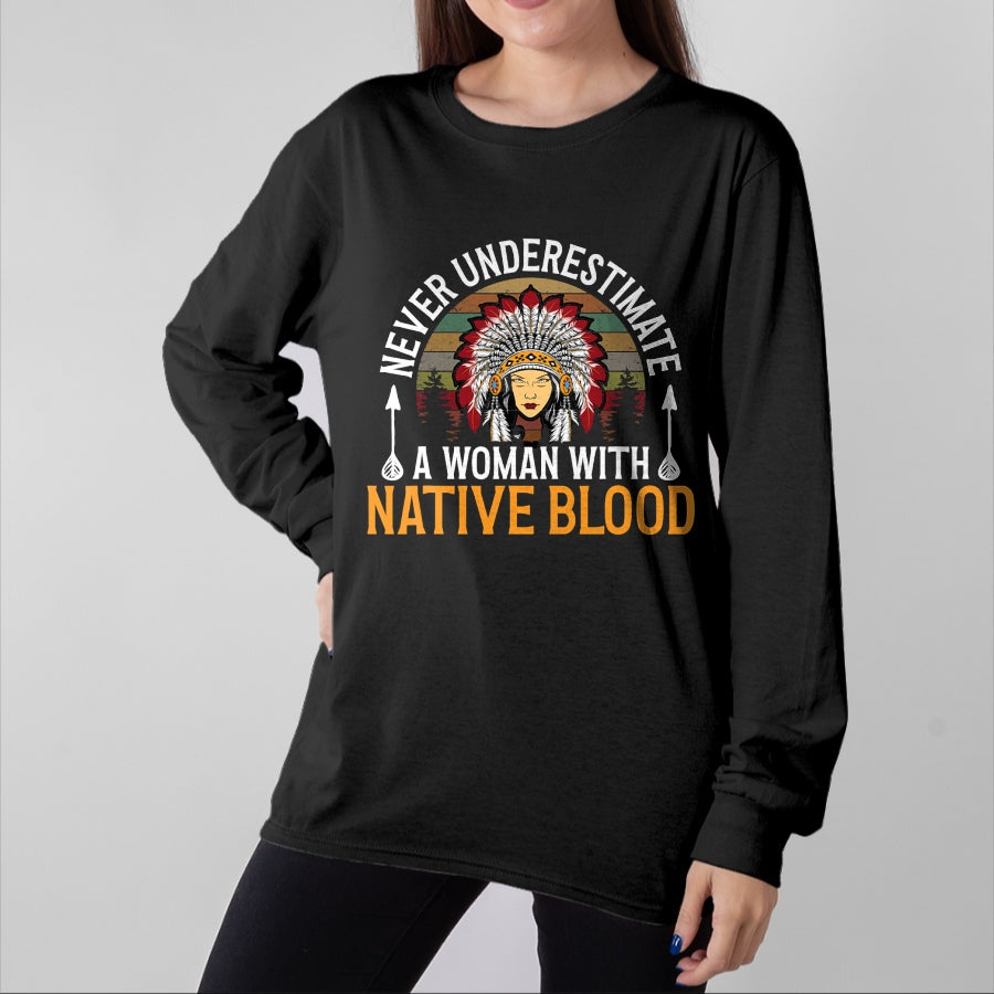 Native American T-Shirts, Vintage Native American Unisex T-Shirt/Hoodie/Sweatshirt HLT00 - Native American Heritage Indigenous Woman With Native Blood