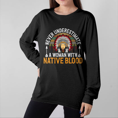 Native American T-Shirts, Vintage Native American Unisex T-Shirt/Hoodie/Sweatshirt HLT00 - Native American Heritage Indigenous Woman With Native Blood