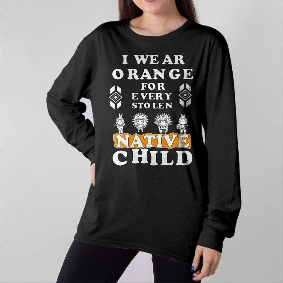 Native American T-Shirts, Vintage Native American Unisex T-Shirt/Hoodie/Sweatshirt HLT00 - I Wear Orange For Every American Native Child Indian Prid