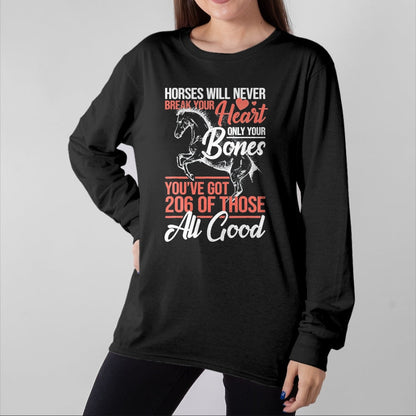 Best Horse Lover Shirt , Funny Horse UnisexT-Shirt/Hoodie/Sweatshirt HLT00 - Horse Rider - Horses Will Never Break Your Heart - Horse T-Shirt, Men, Black, 3X-Large