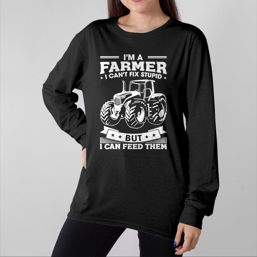 Best Farmer Life Shirt, Funny Farmer UnisexT-Shirt/Hoodie/Sweatshirt HLT00 - Funny Farming Tractor I'm A Farmer I Feed People T-Shirt