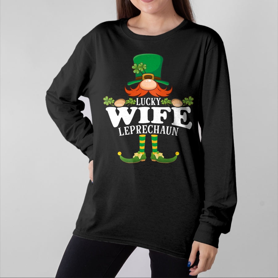 Best Wife Shirt, Wife and Husband Unisex T-Shirt/Hoodie/Sweatshirt HLT00 - Gift for wife T shirt, lucky wife   Lucky Wife Leprechaun Funny St. Patricks Day T-Shirt