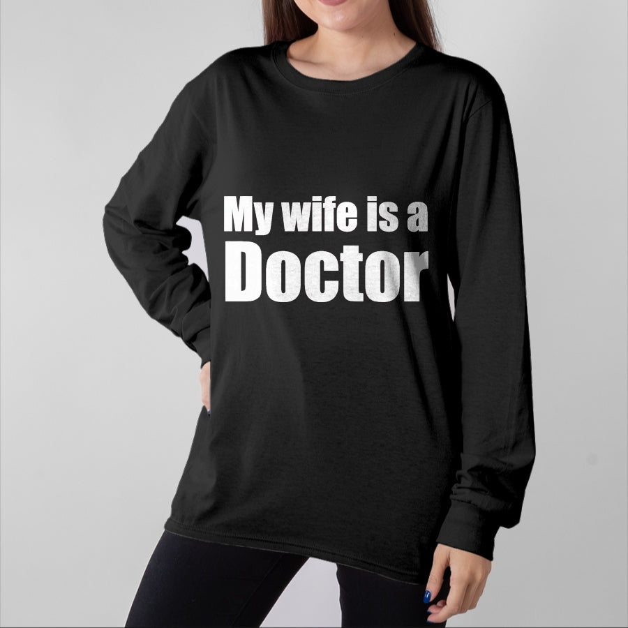Best Doctor Shirt, Funny Doctor UnisexT-Shirt/Hoodie/Sweatshirt HLT00 - Funny My Wife is a Doctor Shirt for Husband T-Shirt, Men, Black, 3X-Large