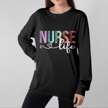 Funny Nurse Shirt, Nurse Unisex T-Shirt/Hoodie/Sweatshirt HLT00 - Women Nurse Life RN LPN CNA Leopard Nurse Week Healthcare T-Shirt