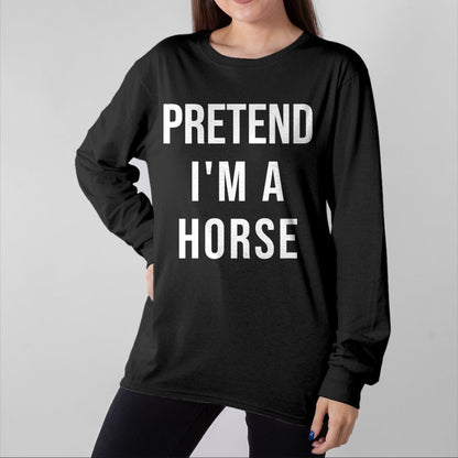 Best Horse Lover Shirt , Funny Horse UnisexT-Shirt/Hoodie/Sweatshirt HLT00 - Lazy Halloween Pretend I_m A Horse Costume Funny Party T-Shirt