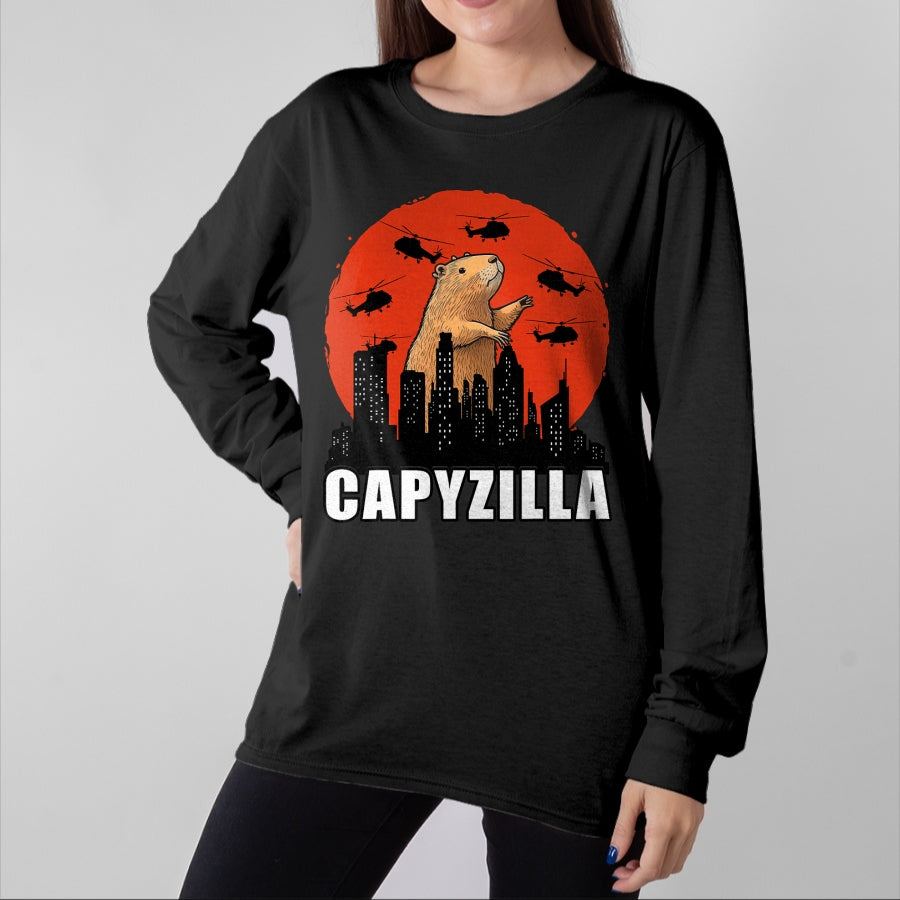 Cute Capybara Shirt, Funny Capybara Unisex T-Shirt/Hoodie/Sweatshirt HLT00 - Capybara Shirt Funny Capybara Rodent Capyzilla Funny T-Shirt