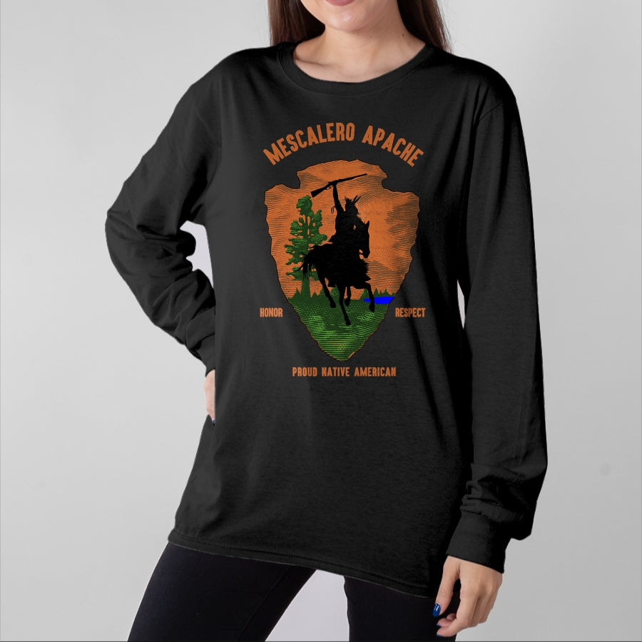 Native American T-Shirts, Vintage Native American Unisex T-Shirt/Hoodie/Sweatshirt HLT00 - MESCALERO APACHE Tribe Native American Indian Retro Arrow