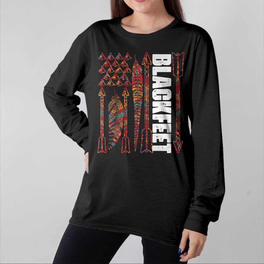 Native American T-Shirts, Vintage Native American Unisex T-Shirt/Hoodie/Sweatshirt HLT00 - Blackfeet Flag - Native Pride American Indian Tribe Premium