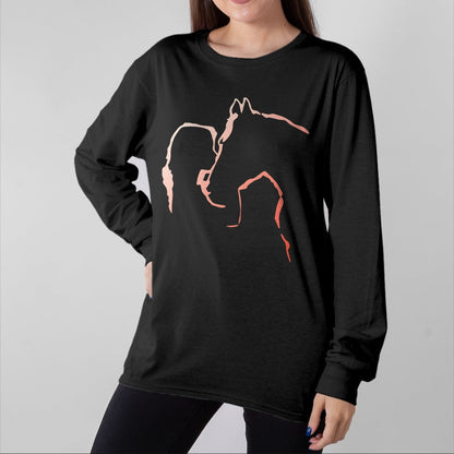 Best Horse Lover Shirt , Funny Horse UnisexT-Shirt/Hoodie/Sweatshirt HLT00 - Horse Kiss Horse Motif Girl Kisses Horse Silhouette Horse T-Shirt