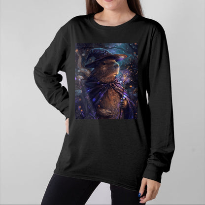 Cute Capybara Shirt, Funny Capybara Unisex T-Shirt/Hoodie/Sweatshirt HLT00 - Funny Graphic Capybara Long Sleeve T-Shirt (24)