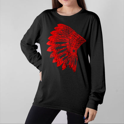 Native American T-Shirts, Vintage Native American Unisex T-Shirt/Hoodie/Sweatshirt HLT00 - Native American Feather Headdress Indian Chief Tribes Pride