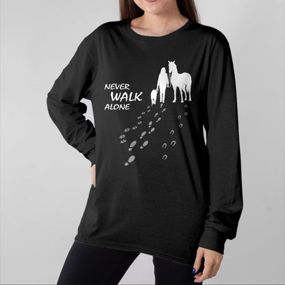Best Horse Lover Shirt , Funny Horse UnisexT-Shirt/Hoodie/Sweatshirt HLT00 - Dog horse - never walk alone - horse fan dog lover T-Shirt