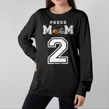 Gift for Mom Shirt, Funny Mom Unisex T-Shirt/Hoodie/Sweatshirt HLT00 - Proud Football Mom Number 2 Personalized Custom For Mom T-Shirt