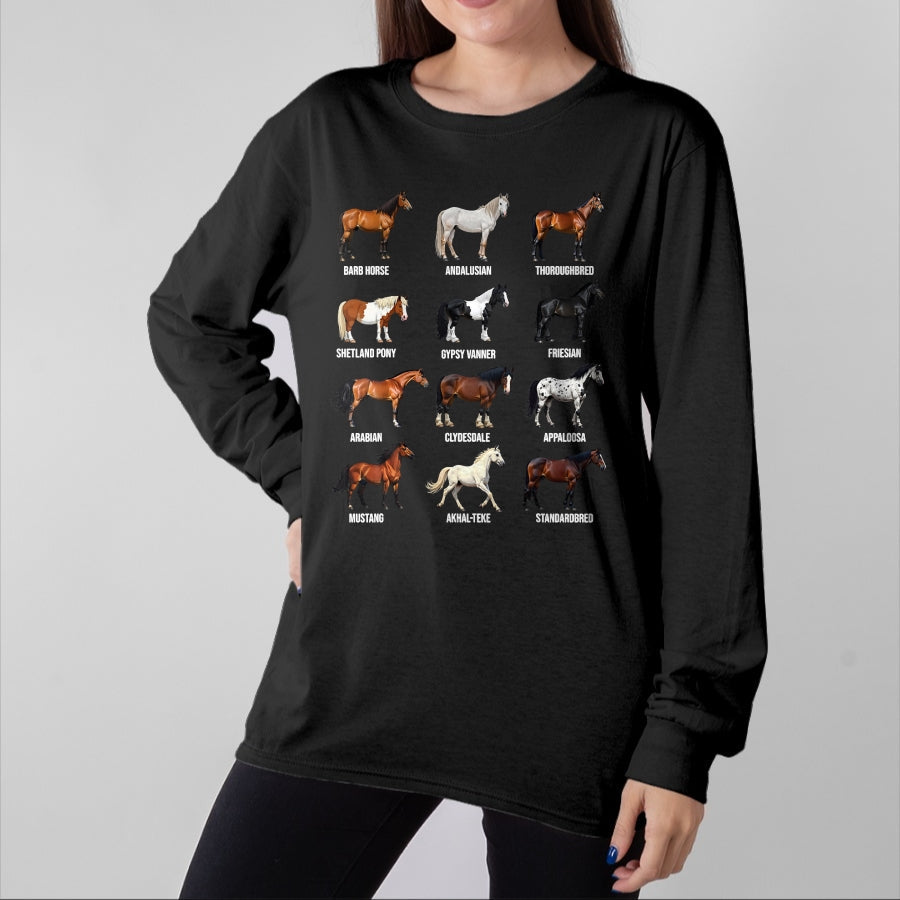 Best Horse Lover Shirt , Funny Horse UnisexT-Shirt/Hoodie/Sweatshirt HLT00 - Types of Horses Educational Horse Breeds Boys Girls Kids T-Shirt