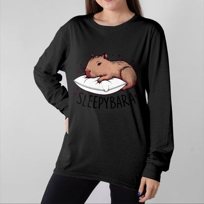 Cute Capybara Shirt, Funny Capybara Unisex T-Shirt/Hoodie/Sweatshirt HLT00 - Kids Capybara Funny Sleepybara Sleep Pajamas Girls Boys T-Shirt