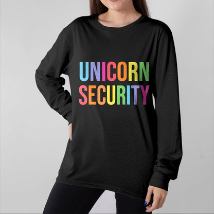 Gift for Mom Shirt, Funny Mom Unisex T-Shirt/Hoodie/Sweatshirt HLT00 - Halloween Dad Mom Daughter Adult Costume, Unicorn Security T-Shirt