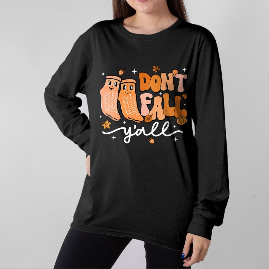 Funny Nurse Shirt, Nurse Unisex T-Shirt/Hoodie/Sweatshirt HLT00 - Don't Fall Y'all Fall Prevention Fall Physical Therapy Nurse T-Shirt