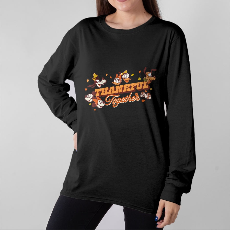 Best Thanksgiving Family Shirt , Funny Thanksgiving UnisexT-Shirt/Hoodie/Sweatshirt HLT00 - Disney Mickey Mouse and Friends Fall Thankful Together T-Shirt