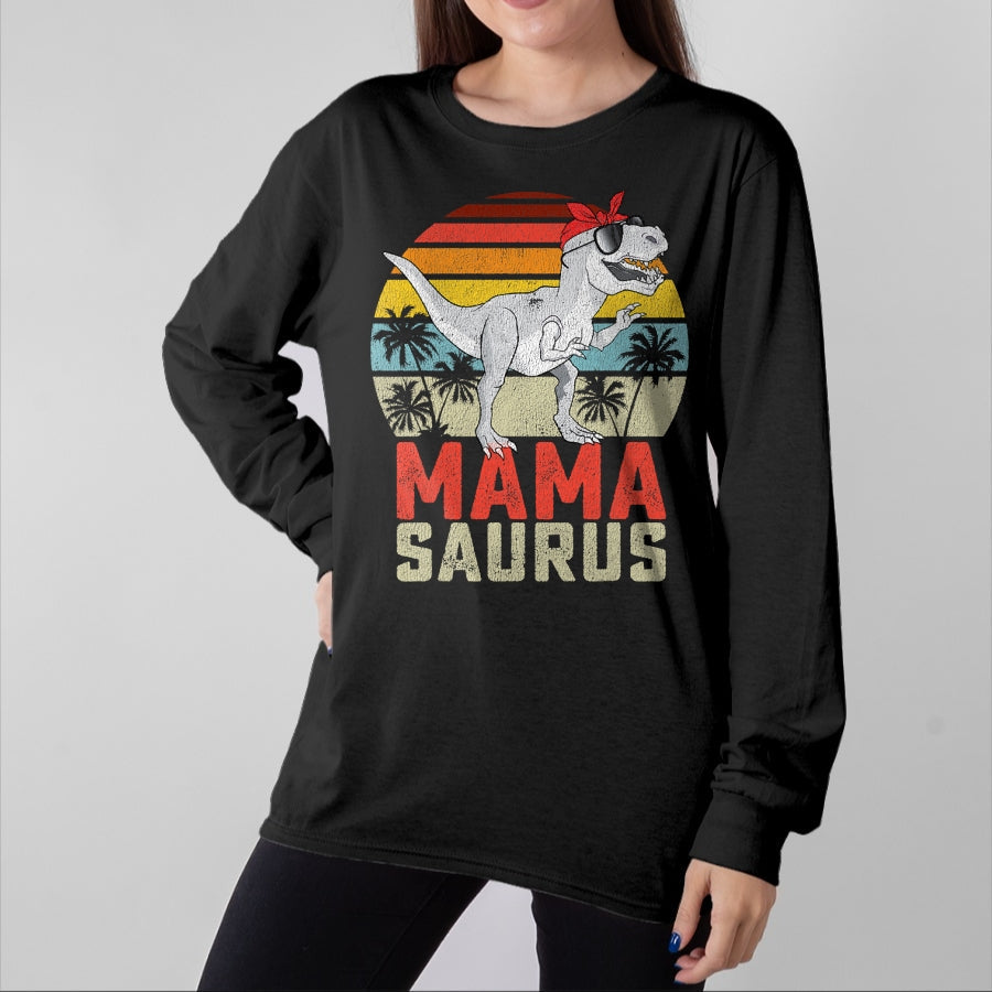 Gift for Mom Shirt, Funny Mom Unisex T-Shirt/Hoodie/Sweatshirt HLT00 - Mamasaurus T Rex Dinosaur Mama Saurus Family Matching Women T-Shirt