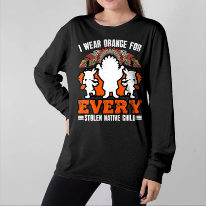 Native American T-Shirts, Vintage Native American Unisex T-Shirt/Hoodie/Sweatshirt HLT00 - Indian Pride Native American Wear Orange For Native Child