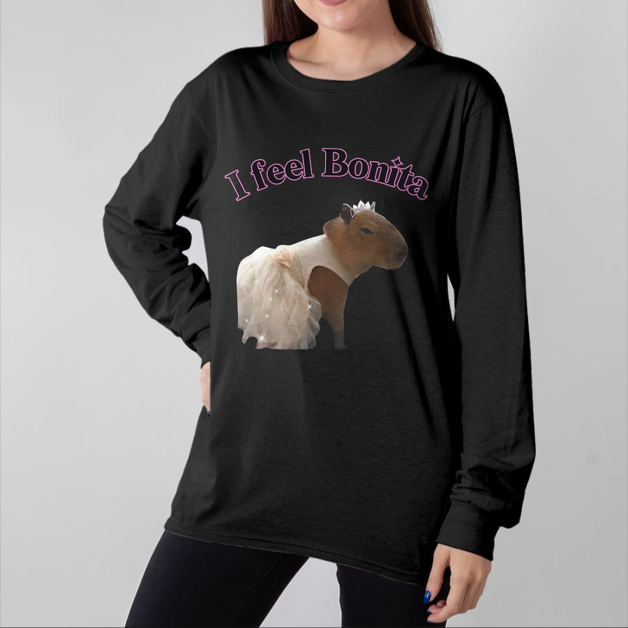 Cute Capybara Shirt, Funny Capybara Unisex T-Shirt/Hoodie/Sweatshirt HLT00 - I feel Bonita Capybara FUNNY T-Shirt