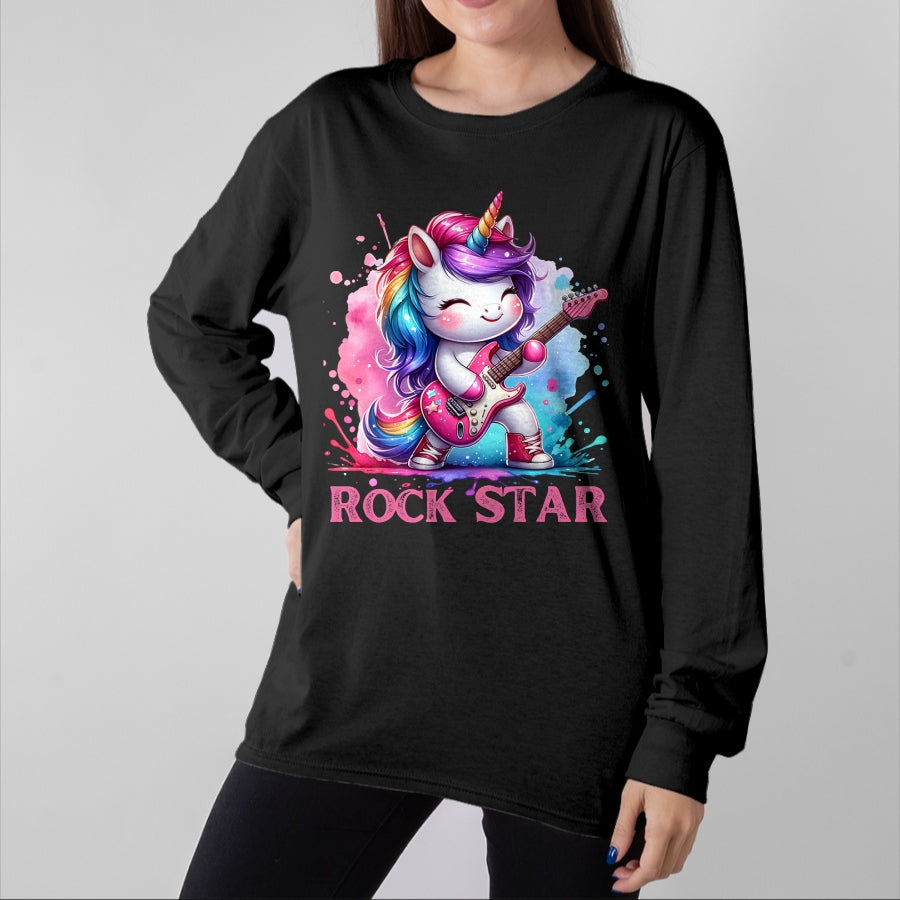 Guitar Lover Shirt, Funny Guitar UnisexT-Shirt/Hoodie/Sweatshirt HLT00 - Cute Unicorn Rock Star Guitar Rockin_ Music Singer T-Shirt