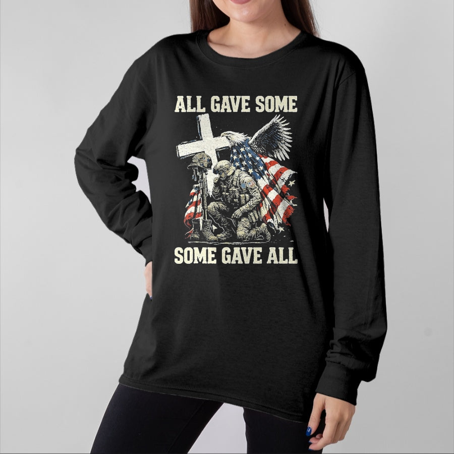 Proud Veteran Shirt, Funny Veteran UnisexT-Shirt/Hoodie/Sweatshirt HLT00 - All Gave Some Some Gave All Patriotic Veteran Design T-Shirt, Men, Black, 3X-Large
