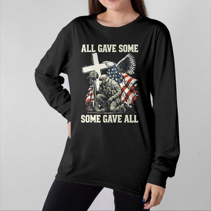 Proud Veteran Shirt, Funny Veteran UnisexT-Shirt/Hoodie/Sweatshirt HLT00 - All Gave Some Some Gave All Patriotic Veteran Design T-Shirt, Men, Black, 3X-Large