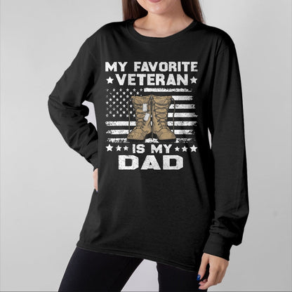 Proud Veteran Shirt, Funny Veteran UnisexT-Shirt/Hoodie/Sweatshirt HLT00 - Father Veterans Day My Favorite Veteran Is My Dad for Kids T-Shirt