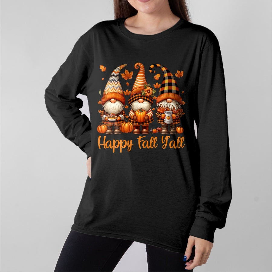 Best Thanksgiving Family Shirt , Funny Thanksgiving UnisexT-Shirt/Hoodie/Sweatshirt HLT00 - Happy Fall Y'all Gnome Pumpkin Autumn Thanksgiving Men Women T-Shirt