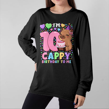 Cute Capybara Shirt, Funny Capybara UnisexT-Shirt/Hoodie/Sweatshirt HLT00 - Capybara Birthday Shirt Kawaii Girl Capybara 10th Birthday T-Shirt
