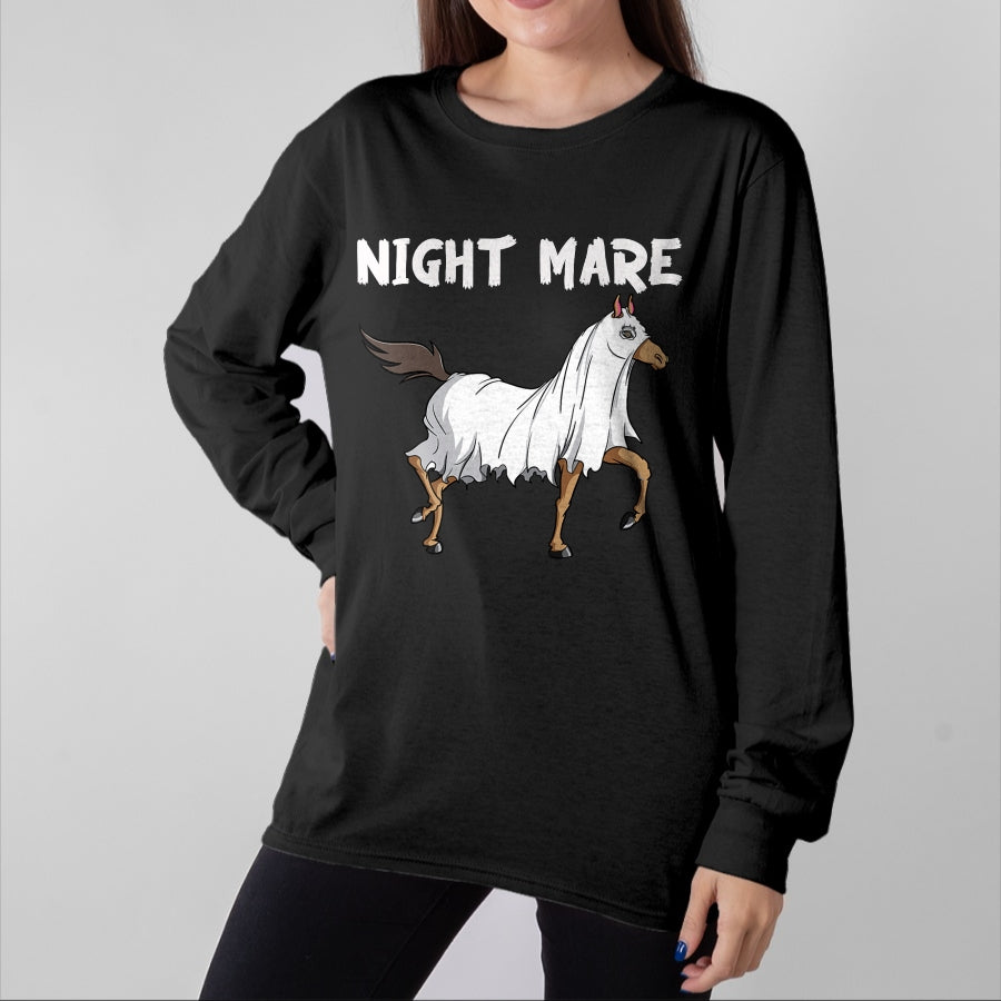 Best Horse Lover Shirt , Funny Horse UnisexT-Shirt/Hoodie/Sweatshirt HLT00 - Horse Ghost Night Mare  Equestrian Horse Lover Halloween T-Shirt