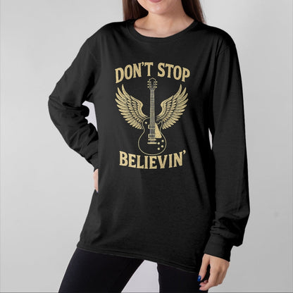 Guitar Lover Shirt, Funny Guitar UnisexT-Shirt/Hoodie/Sweatshirt HLT00 - Don’t Stop Believing 80s 90s Classic Rock Graphic T-Shirt