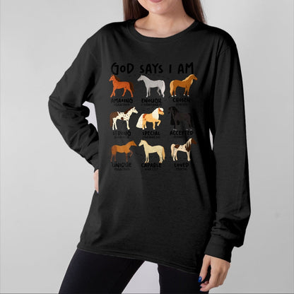 Best Horse Lover Shirt , Funny Horse UnisexT-Shirt/Hoodie/Sweatshirt HLT00 - God Says I Am Horses Christian Women Girls Kids Boy Horse T-Shirt
