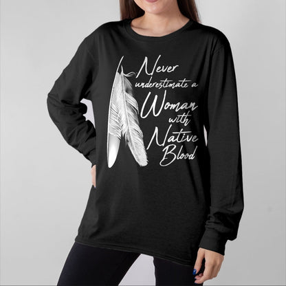 Native American T-Shirts, Vintage Native American Unisex T-Shirt/Hoodie/Sweatshirt HLT00 - Native American A Woman With Native Blood American Indian