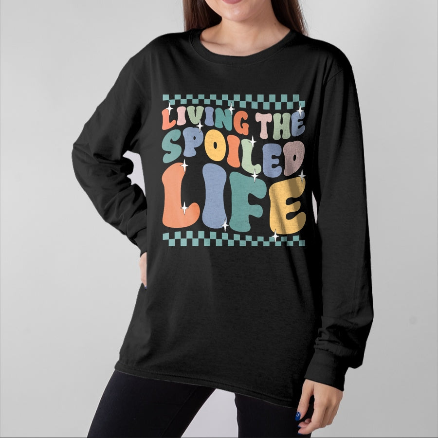 Best Wife Shirt, Wife and Husband Unisex T-Shirt/Hoodie/Sweatshirt HLT00 - Gift for wife T shirt, spoiled wife   Womens Spoiled Wife Living The Spoiled Life V-Neck T-Shirt (1)