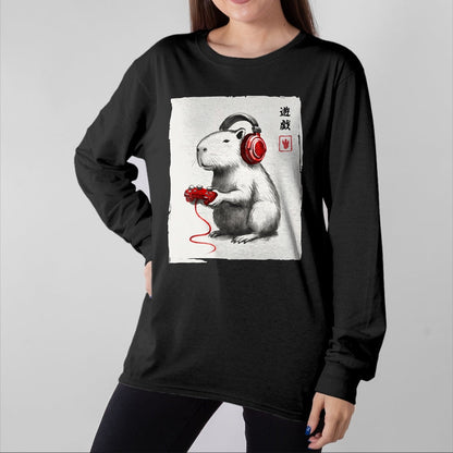 Cute Capybara Shirt, Funny Capybara Unisex T-Shirt/Hoodie/Sweatshirt HLT00 - Gamer Japanese Art Men Women Teens Kids Funny Capybara T-Shirt
