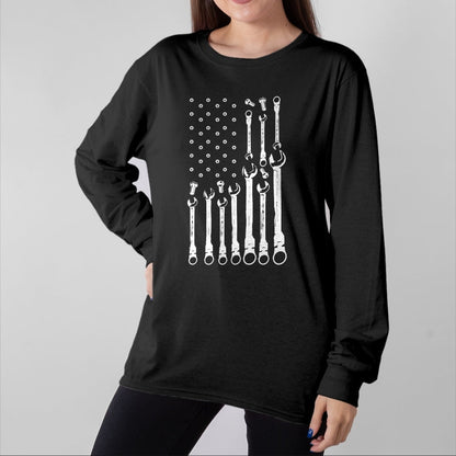 Best Mechanic Life Shirt, Funny Mechanic UnisexT-Shirt/Hoodie/Sweatshirt HLT00 - Mechanic Flag American Patriotic Flag Car Mechanic USA Flag T-Shirt