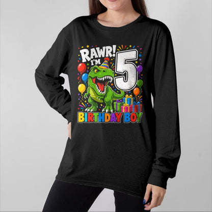 Best Dinosaur Lover Shirt, Funny Dinosaur UnisexT-Shirt/Hoodie/Sweatshirt HLT00 - Dinosaur 5th Five Rawr I_m 5 Birthday Boy T Rex Boys Gifts T-Shirt