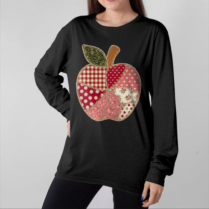 Best Teacher Shirt, Funny Teacher UnisexT-Shirt/Hoodie/Sweatshirt HLT00 - Vintage Quilted Apple Cute Teacher Back to School T-Shirt