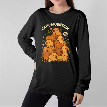 Cute Capybara Shirt, Funny Capybara Unisex T-Shirt/Hoodie/Sweatshirt HLT00 - Capybara T-Shirt Capy-Mountain Cute Design Capybara Shirt T-Shirt