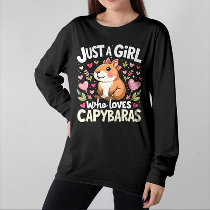 Cute Capybara Shirt, Funny Capybara Unisex T-Shirt/Hoodie/Sweatshirt HLT00 - Capybara Shirt Just A Girl Who Loves Capybara Lover Kids Boy T-Shirt