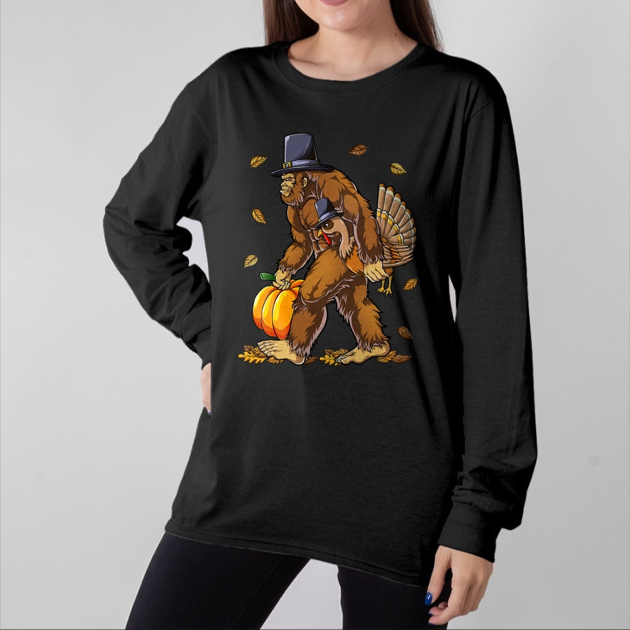 Best Thanksgiving Family Shirt , Funny Thanksgiving UnisexT-Shirt/Hoodie/Sweatshirt HLT00 - Bigfoot Pilgrim Turkey Pumpkin Thanksgiving Day Boys Men T-Shirt
