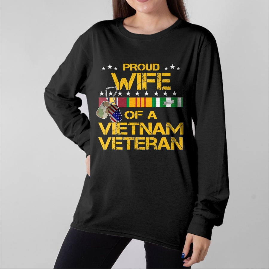 Proud Veteran Shirt, Funny Veteran UnisexT-Shirt/Hoodie/Sweatshirt HLT00 - Proud Wife of A Vietnam Veteran My Husband is A Hero T-Shirt T-Shirt