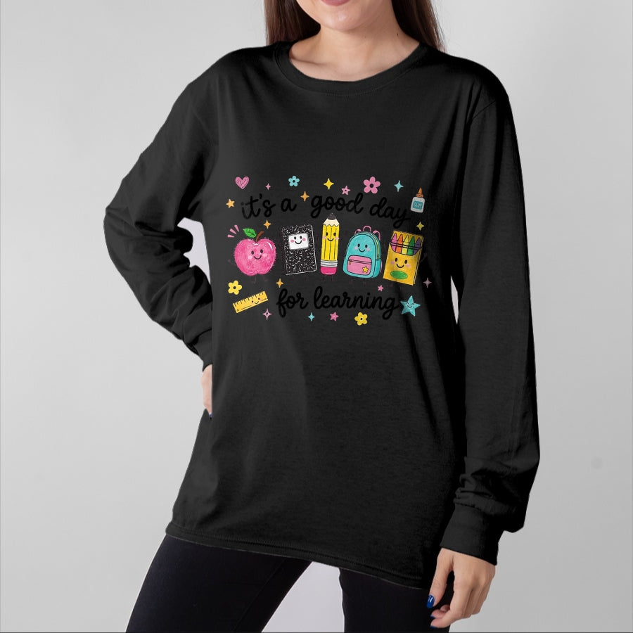 Best Teacher Shirt, Funny Teacher UnisexT-Shirt/Hoodie/Sweatshirt HLT00 - It's A Good Day for Learning Cute School Supplies T-Shirt (1)