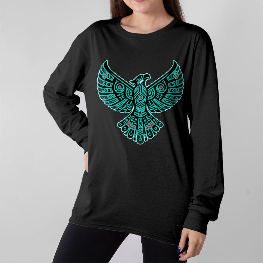 Native American T-Shirts, Vintage Native American Unisex T-Shirt/Hoodie/Sweatshirt HLT00 - Thunderbird Native American Tribal Art (1)
